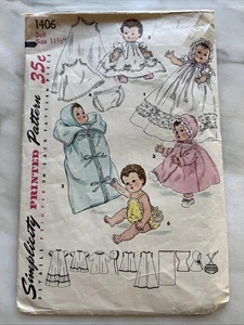 1950er Vintage Schnittmuster 1406 Baby Puppenkleidung 11,5" kleine Tränen Betsy Wetsy - Bild 1 von 7