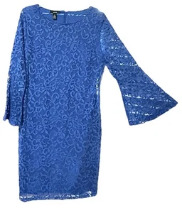 Neu mit Etikett Glockenärmel Kleid ALFANI STORMY SEA WEICHE SPITZE Gr. 12 romantisch Cocktail - Bild 1 von 13