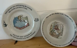 Wedgewood Peter Rabbit 2-teiliges Kinderzimmer Set Teller und Schale - Bild 1 von 6