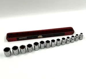 Mac Tools 14pc 3/8 12pt Metric Socket Set. 6mm-19mm - Picture 1 of 15