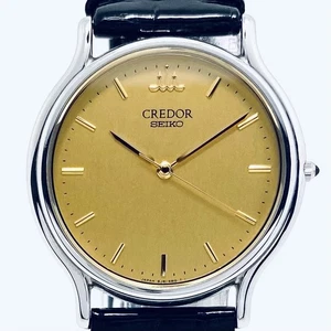 Seiko Credor GCAR051 8J81-&A30 Quarz Champagner Gold Lederarmband - Bild 1 von 15