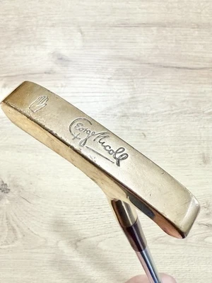 George Nicoll Scotland Brass Putter Steel Shaft Original Grip 35" - Image 1 of 4