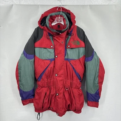 VINTAGE North Face Jacket Men Small Red Green Insulated Colorblock Ski Snow TNFX - Image 1 of 4