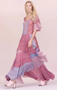 Rebecca Taylor Amanda Maxi Tiered Ruffle Dress Sz 10 Silk $750 - Picture 1 of 6