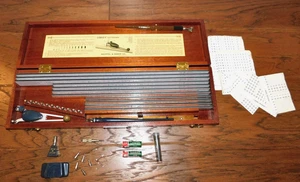 VNTG! K&E Leroy Lettering Set Keuffel & Esser Drafting Kit Mahogany Wood Case - Picture 1 of 11