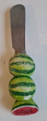 Buttermesser mit Melonengriff, Rarität, Edelstahl, Griff ist handbemalt - Bild 1 von 3