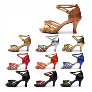 Women Ballroom Latin Dance Shoes 5cm 7cm Heels Tango&Salsa Shoes Suede Sole - Picture 1 of 26