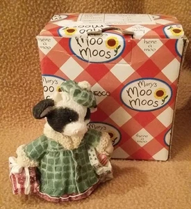 Mary's Moo Moos Figurine 1994 "Shop Til the Cows Come Home" Cow Shopper #651672 - Picture 1 of 8