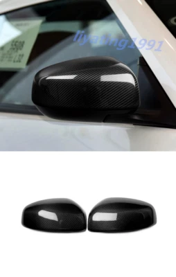 Tapas de cubierta de espejo retrovisor lateral de fibra de carbono real para Nissan 370Z 09-19 Foto 1 de 4