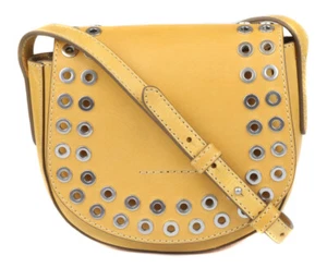Frye Womens Leather Yellow Cassidy Saddle Crossbody Purse Bag Handbag $298 New - Picture 1 of 10