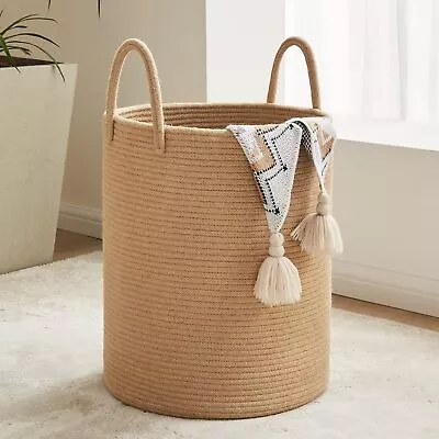 72L Large Woven Laundry Hamper by Fiona's magic, Tall Cotton Rope Storage Basket - Image 1 of 4