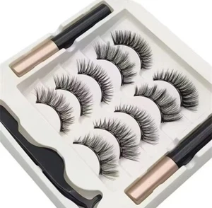Ciglia Magnetiche Natural Look 5 Paia con Kit Eyeliner Set Ciglia - Foto 1 di 10