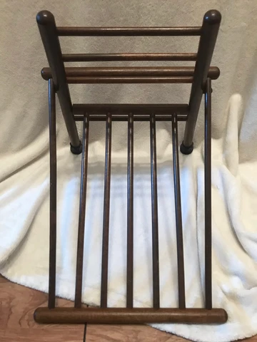 Vintage Wooden Folding Gout Stool w/ Spindles. (Weird Medical Furniture) Cover