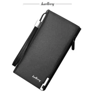 Baellerry Zipper Men Leather Long Wallet with gift box - Picture 1 of 9