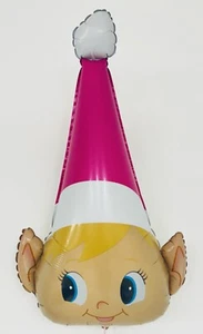 37 Inch Elf Head Girl Pink Foil Balloon Elf Arrival Christmas Elf LBB© Deflated - Picture 1 of 4