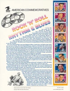 US Commemorative Panel #420 Scott 2731-37 Rock N Roll Booklet Pane '93 CV $39 - Picture 1 of 1