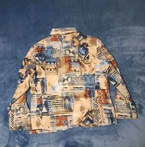 Chaqueta forrada con cremallera abstracta Alfred Dunner Montana Sky Southwest talla 16 (L) - Imagen 1 de 8