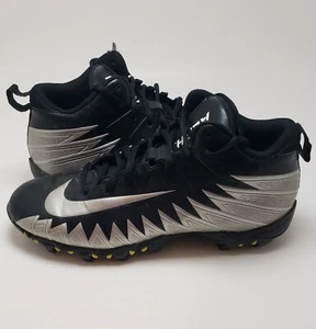 Mens Nike Alpha Menace Shark Mid Top Black Football Cleats 878122-001 Size 8.5 - Picture 1 of 7