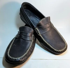 Italienische schwarze Herren Leder Autofahrer Halbschuhe Mokassins EU 46 US 12 - Bild 1 von 4