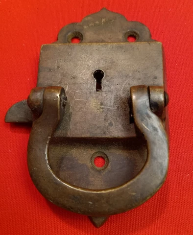 Antique Trunk /Chest Lock ???  Cast Brass Latch Lock Catch Cover