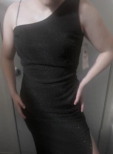Bodycon Black beaded elegant Evening wear mermaid dress size medium - Picture 1 of 14