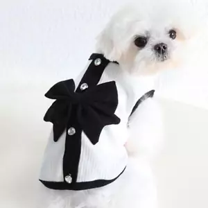 Luxury Dog Dress Summer Puppy Skirts Cotton T Shirt Costume for Girls Dogs - Picture 1 of 26