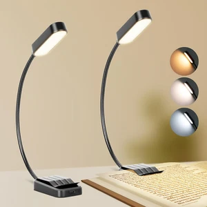 2 Pack Book Lights – Rechargeable, 3 Colors, Clip-On LED for Bed & Study Use - Picture 1 of 11