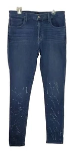 Hudson Men's NWT Zane Skinny Pascal Jeans Denim Paint Spatters Sz 32 - Picture 1 of 11