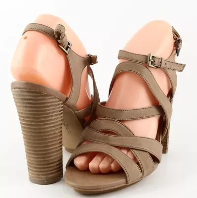 $130 LUXURY REBEL GALAXY Macadamia Leather Designer Sandals 8 EUR 38.5 - Image 1 of 4