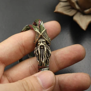 2024 Nuevo Hágalo usted mismo Latón Piratas de la Calavera Cuchillo Cordón Cuentas Colgantes Llavero EDC - Imagen 1 de 6