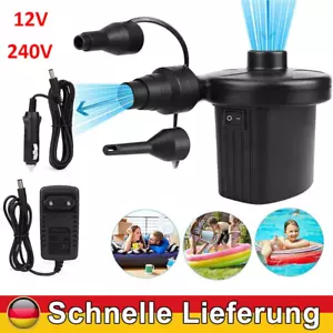 Elektrische Luftpumpe Luftmatratze 12/240V Pumpe Luftbett Schlauchboot Pool Pump - Bild 1 von 9