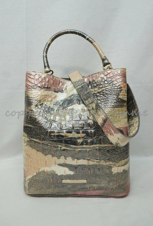 Brahmin Muse Melbourne Texture Leather Amelia Bucket Bag Purse