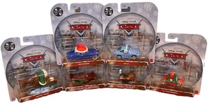Disney Pixar Cars Christmas Kringle Snowmobile McQueen Doc Mater Sally Lot Of 6 - Picture 1 of 9