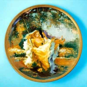 1977 Runci Summertime Maxine Runci Plate Germany Art Porcelain Wall Decor 9.75" - Bild 1 von 3