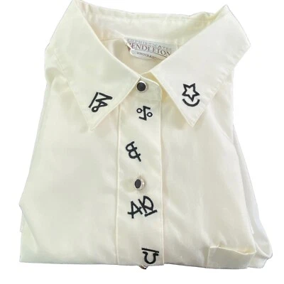 PENDLETON Women Knockabouts Shirt Sz 14 Ivory Button Front Cowboy 77-23 - Image 1 of 4