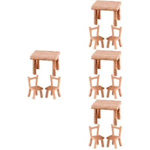 4 Sets Simulierte Gartentische Und Stühle Deko Schreibtischstuhl - Bild 1 von 12