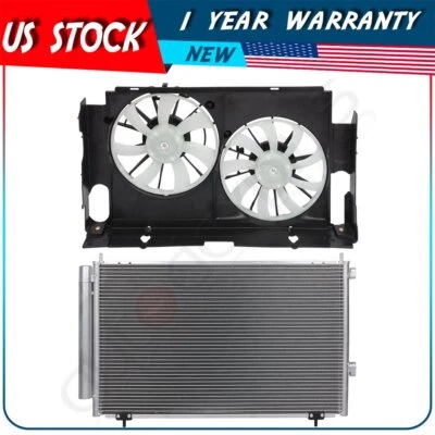 Cooling Fan and AC Condenser Assembly For 2013 2014 2015 2016-2018 Toyota RAV4 - Image 1 of 4