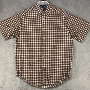 Camisa Tommy Hilfiger para Hombre Mangas Cortas con Botones a Cuadros Amarillo Rojo Talla Pequeña - Imagen 1 de 6