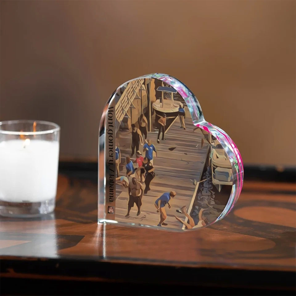 Montgomery Alabamabrawl Adorno de escritorio acrílico en forma de corazón Foto 1 de 1