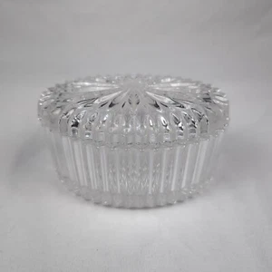 vintage crystal bowl with lid oval 4" x 2.75" unbranded no chips no cracks - Picture 1 of 11