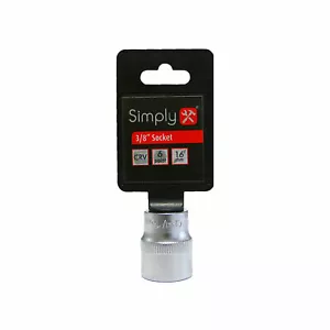 Standard 3/8" Socket - 16mm - 6 Point - Matt Finish - Simply SOC3816 - 1st Class - Picture 1 of 7
