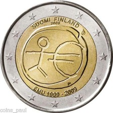 Finland Finlande 2 Euro, 2009, 10th Anniversary of EMU commemorate KM# 144 UNC 