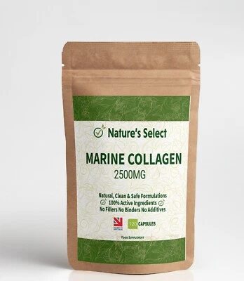 NATURES SELECTION Collagen Capsules Tablets 2500mg Hydrolysed Marine Type 1 Skin Hair Nails Joints
