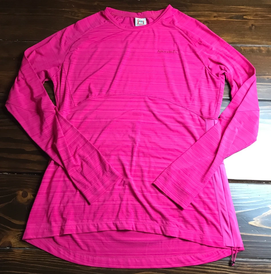 Camiseta Avalanche Manga Longa Feminina Tamanho XL Rosa Gola Redonda Cordão Lateral Ajustável - Imagem 1 de 4