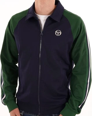 Sergio Tacchini Renshaw Tape Track Top Navy Blue/Green - Image 1 of 4