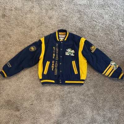 Chaqueta Universitaria Vintage NUTMEG CAMPRI Hombres NOTRE DAME Lucha Mezcla Lana Irlandesa M Foto 1 de 4