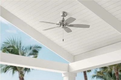 Hampton Bay Gazebo III 42 in. Indoor/Outdoor Brushed Nickel Ceiling Fan New - Image 1 of 4