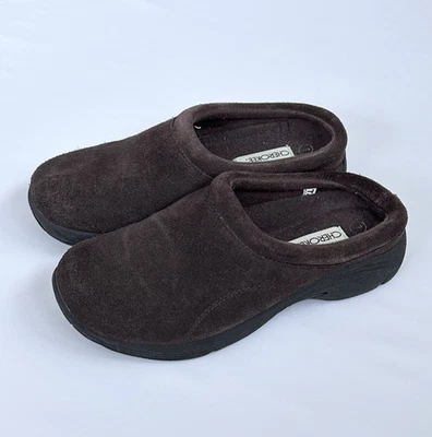 Zuecos de colección Y2K Cherokee para mujer marrón gamuza cuero superior raros difíciles de encontrar talla 7 Foto 1 de 4