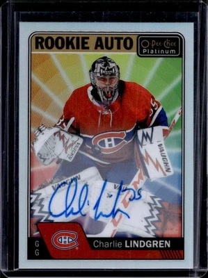 2016-17 O-Pee-Chee Platinum Charlie Lindgren Rookie Auto Rainbow Rookie RC #R-CL - Image 1 of 2