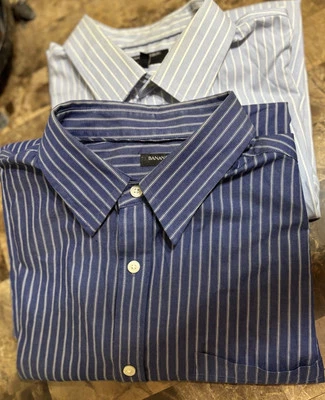 Banana Republic Mens Shirt XL Stripe Solid Cotton LS  Lot of 2 - Image 1 of 4